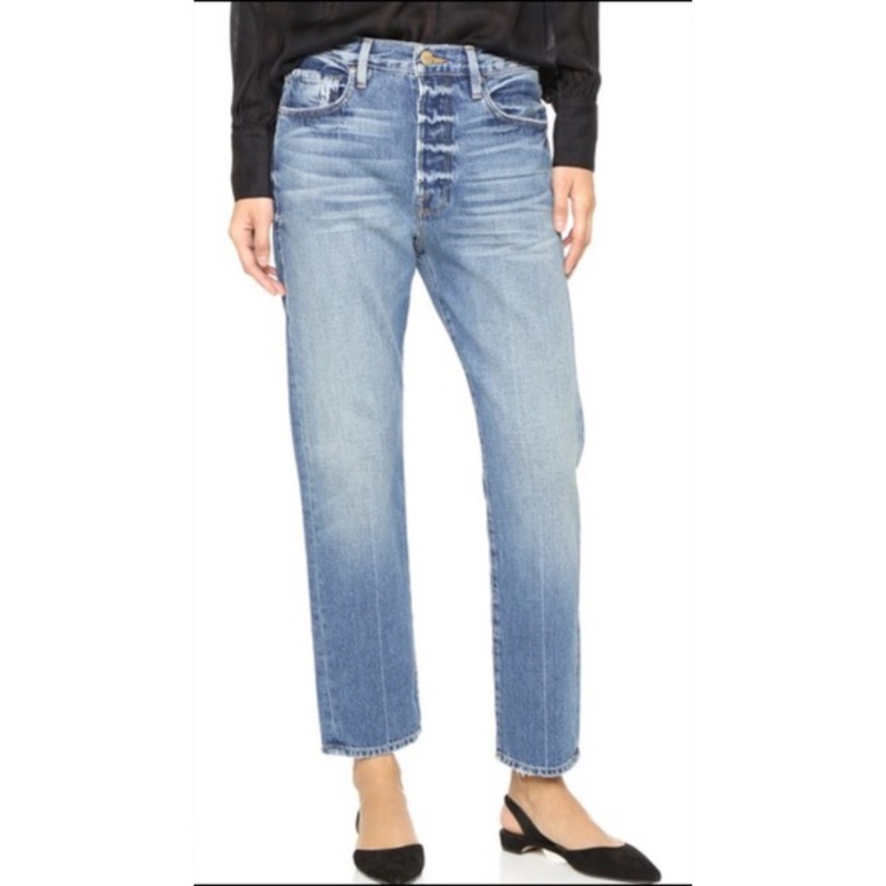 FRAME DENIM Le Original Wetherly High Waisted Crop Jeans Distressed